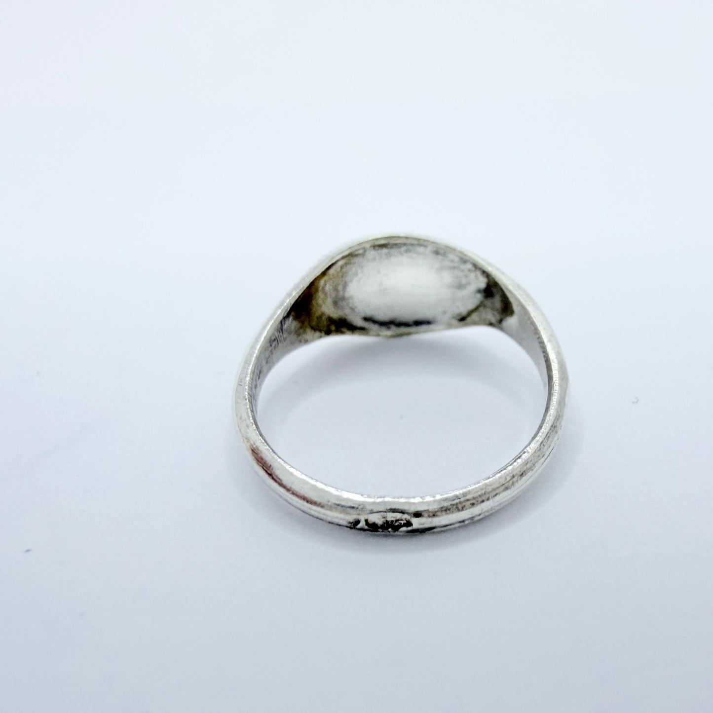 Sweden, early 1900s. Antique Solid Silver Memory Ring