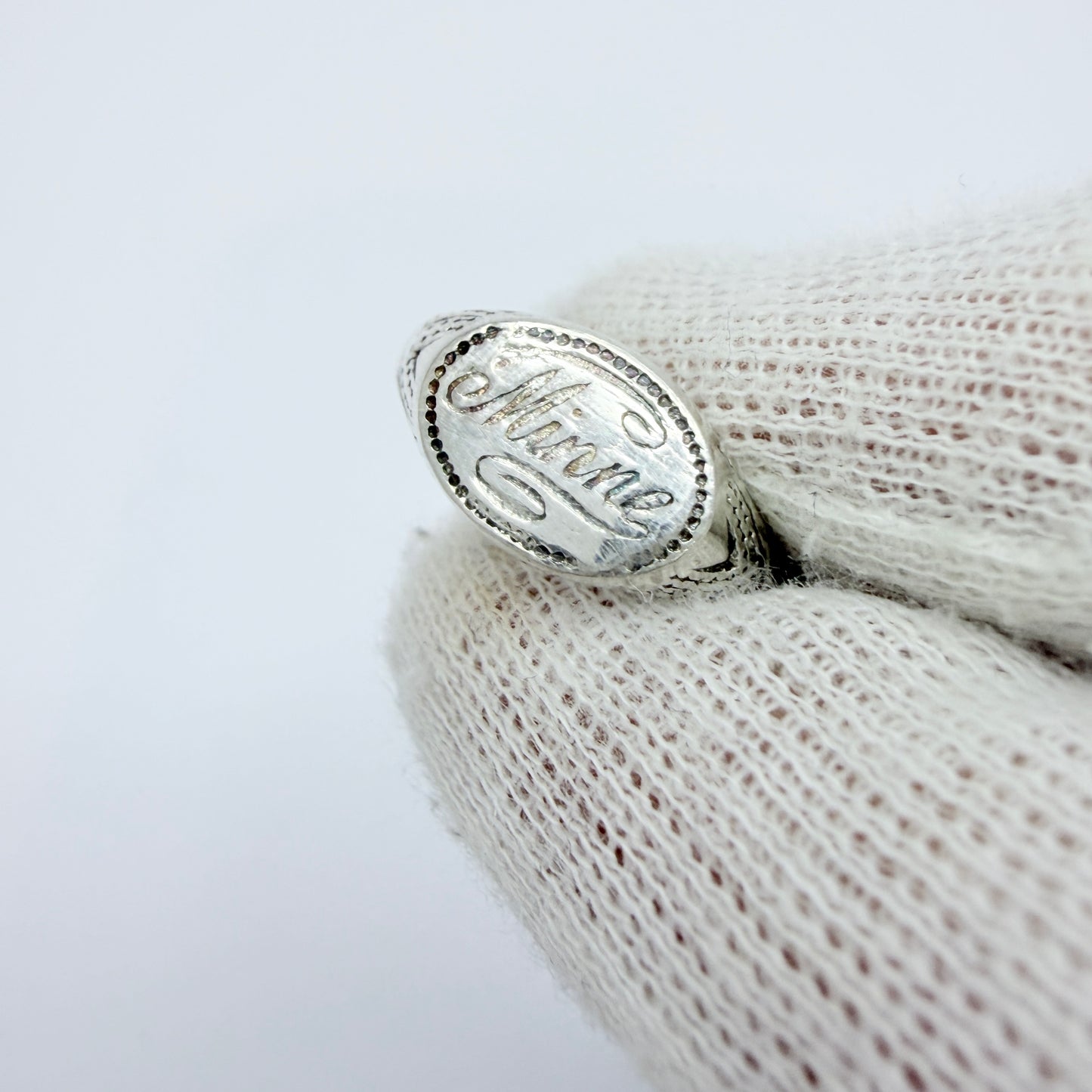 Sweden, early 1900s. Antique Solid Silver Memory Ring