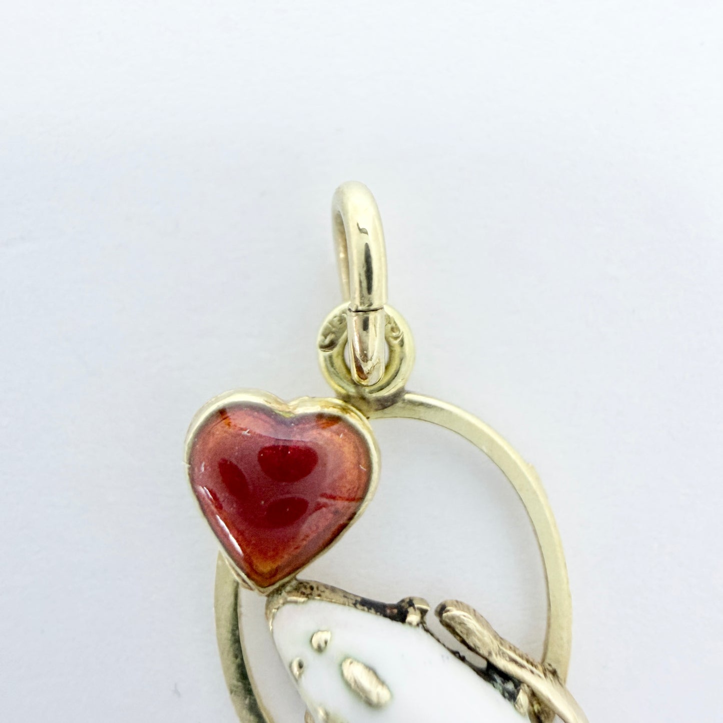 Vintage 14k Gold Enamel Novelty Charm. Maker prob CB.
