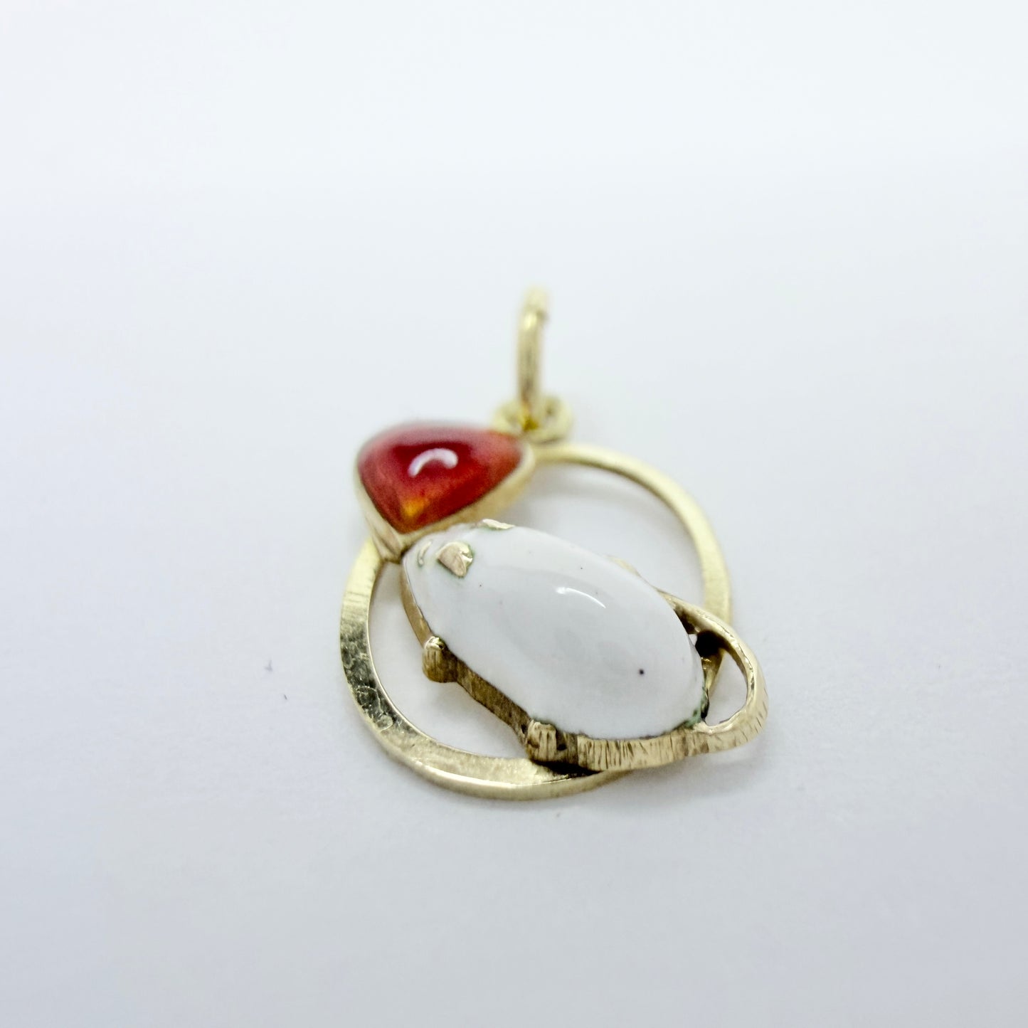Vintage 14k Gold Enamel Novelty Charm. Maker prob CB.