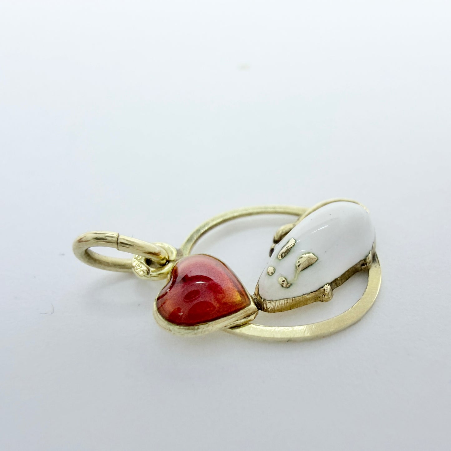 Vintage 14k Gold Enamel Novelty Charm. Maker prob CB.
