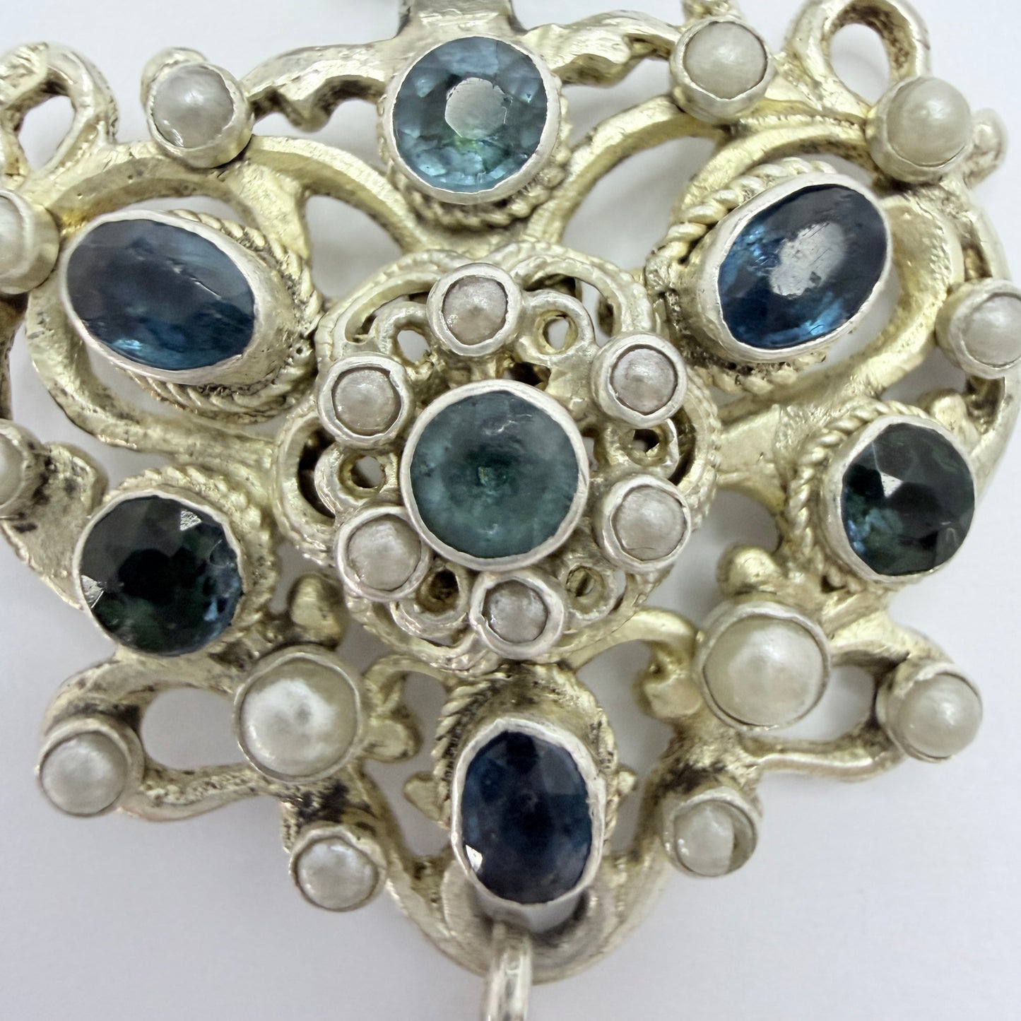 Austria / Hungary early 1900s. Solid Silver Pendant + Chain.