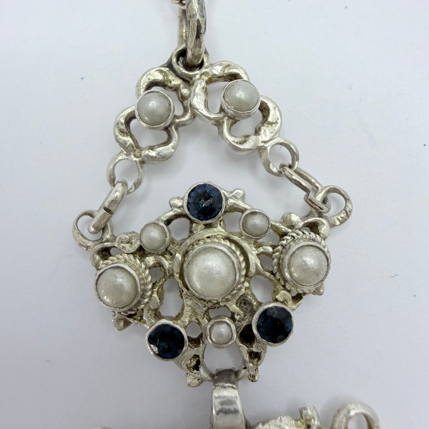 Austria / Hungary early 1900s. Solid Silver Pendant + Chain.