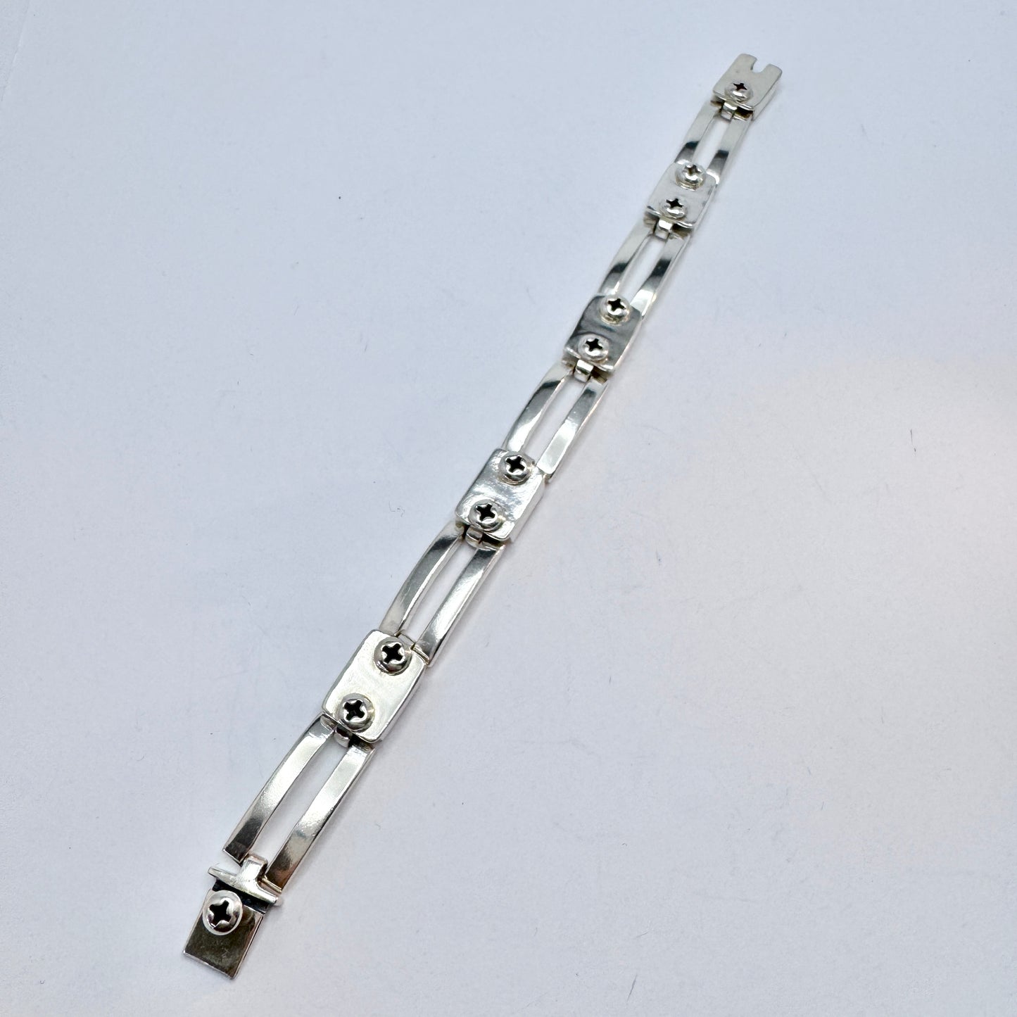 Chunky Vintage Sterling Silver Men's Bracelet.