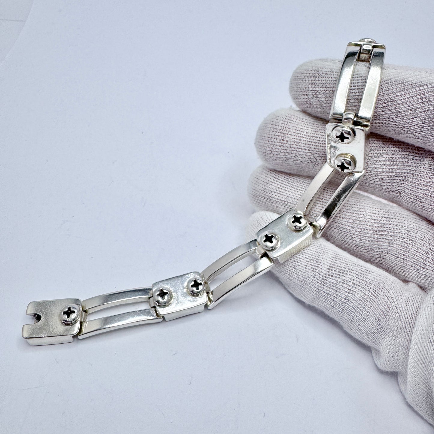 Chunky Vintage Sterling Silver Men's Bracelet.