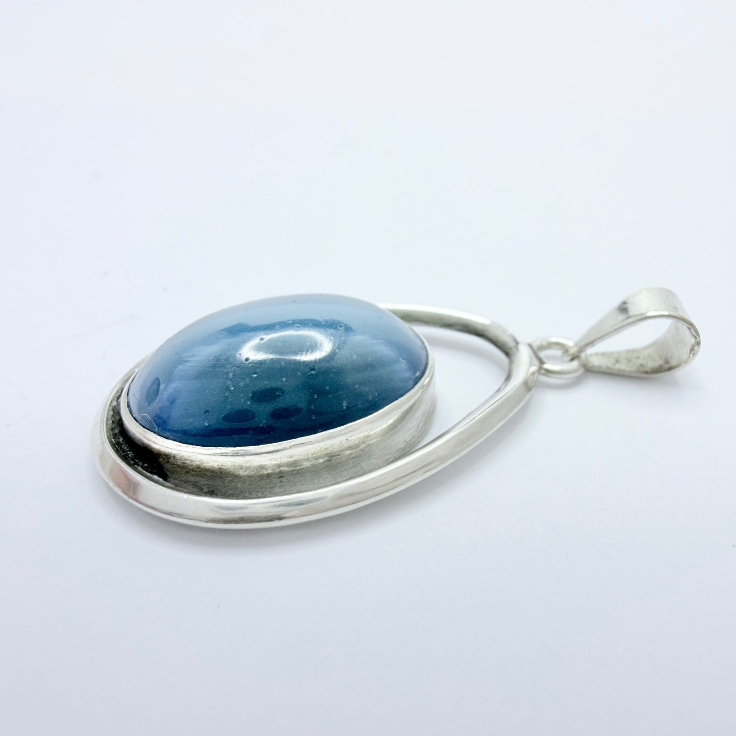 Victor Janson, Sweden 1965. Vintage Sterling Silver Bergslagen Stone Pendant