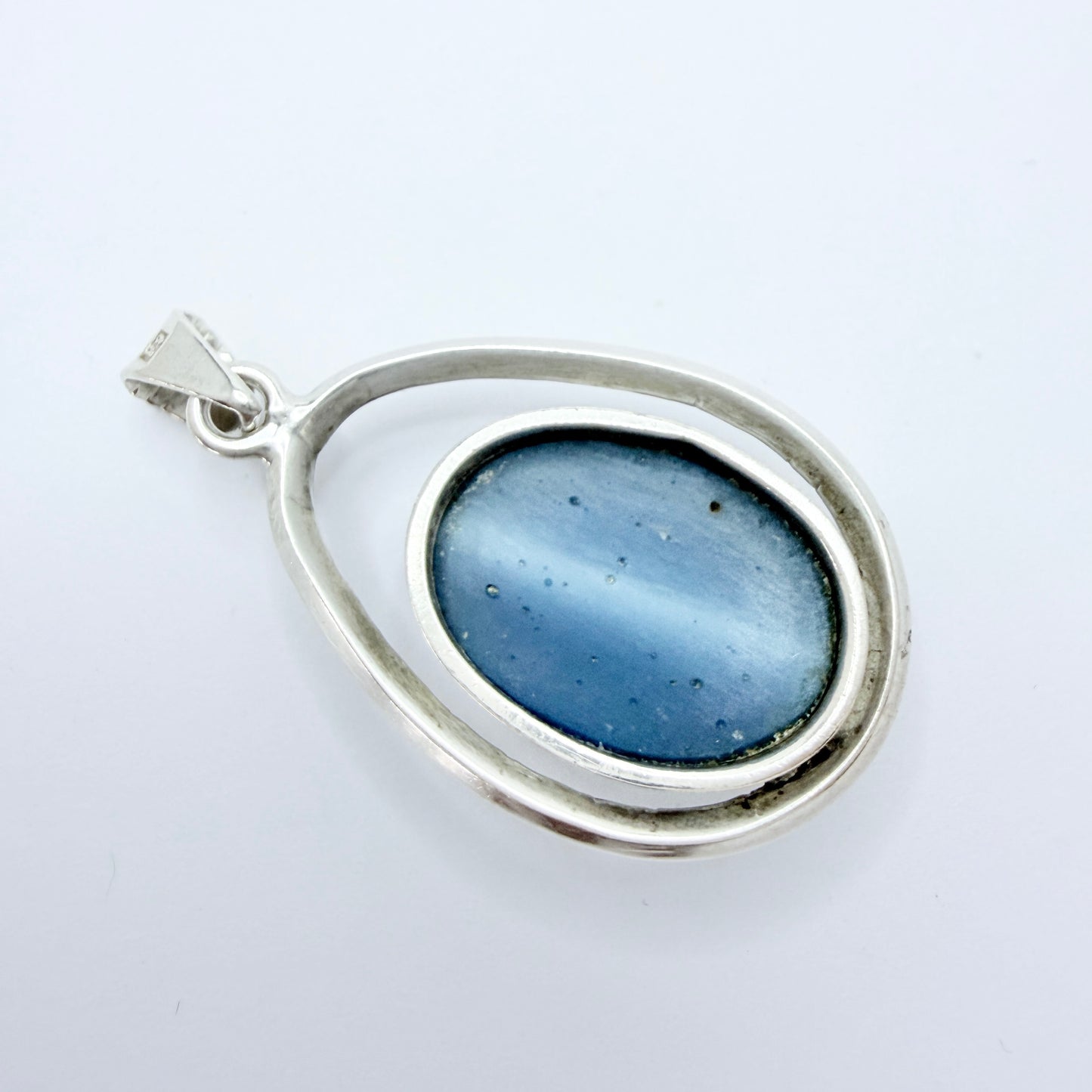 Victor Janson, Sweden 1965. Vintage Sterling Silver Bergslagen Stone Pendant