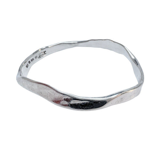 Jan Eve Stengård, Sweden 1988. Vintage Sterling Silver Bangle Bracelet. Signed.