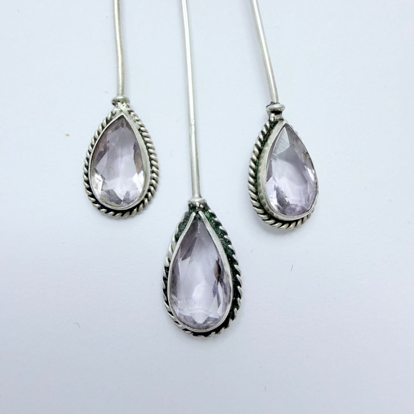 Antique Solid Silver Amethyst Négligée Necklace.
