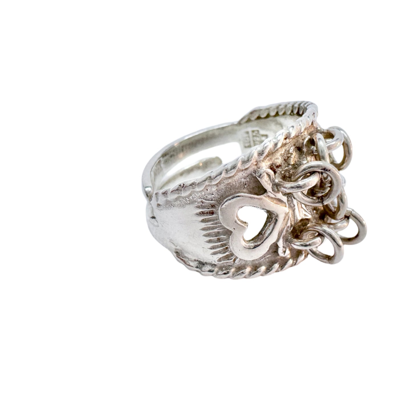 Bronsil, Sweden. Vintage Sterling Silver Traditional Sami / Laplander Wedding Ring.