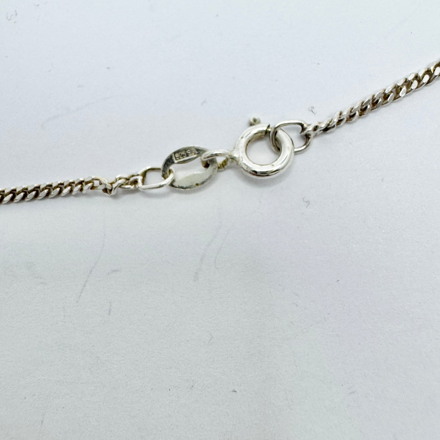 Denmark. Vintage Sterling Silver Onyx Necklace.