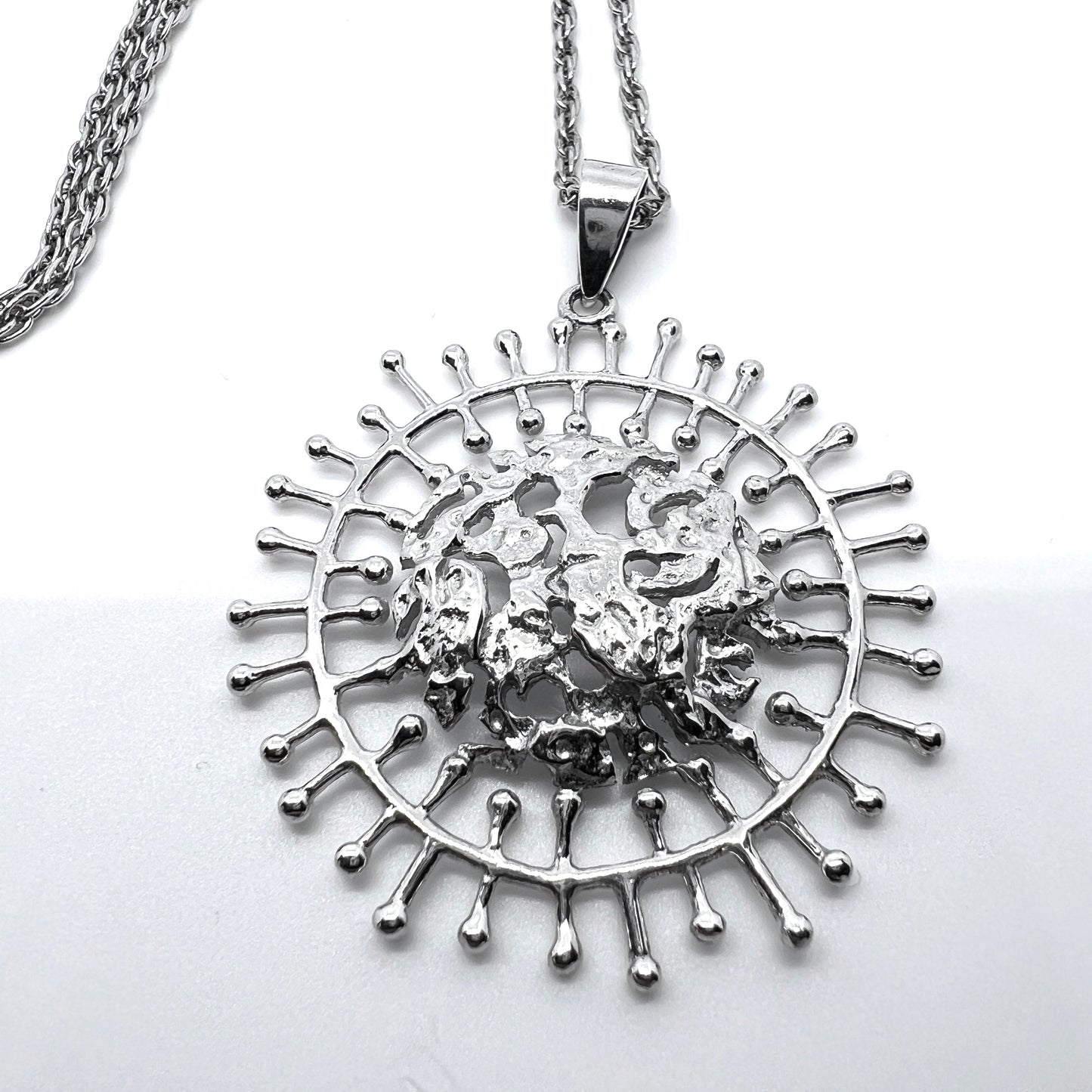 Tapio Wirkkala for Kultakeskus Finland Sterling Pendant Necklace. "Full Moon"