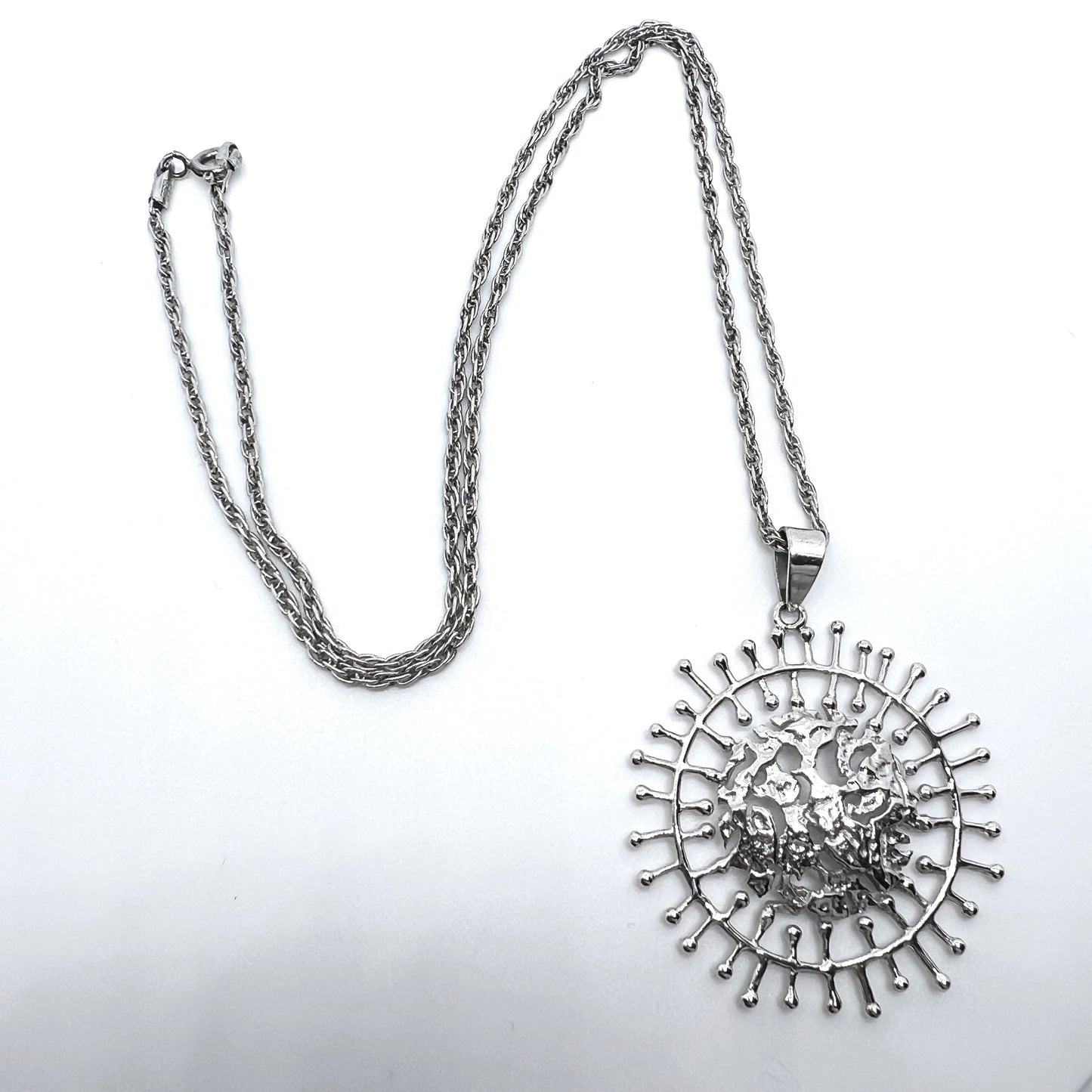 Tapio Wirkkala for Kultakeskus Finland Sterling Pendant Necklace. "Full Moon"