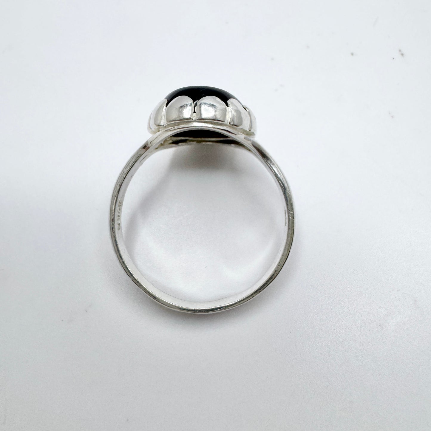 Herman Siersbøl, Denmark ca 1950s. Sterling Silver Onyx Ring.