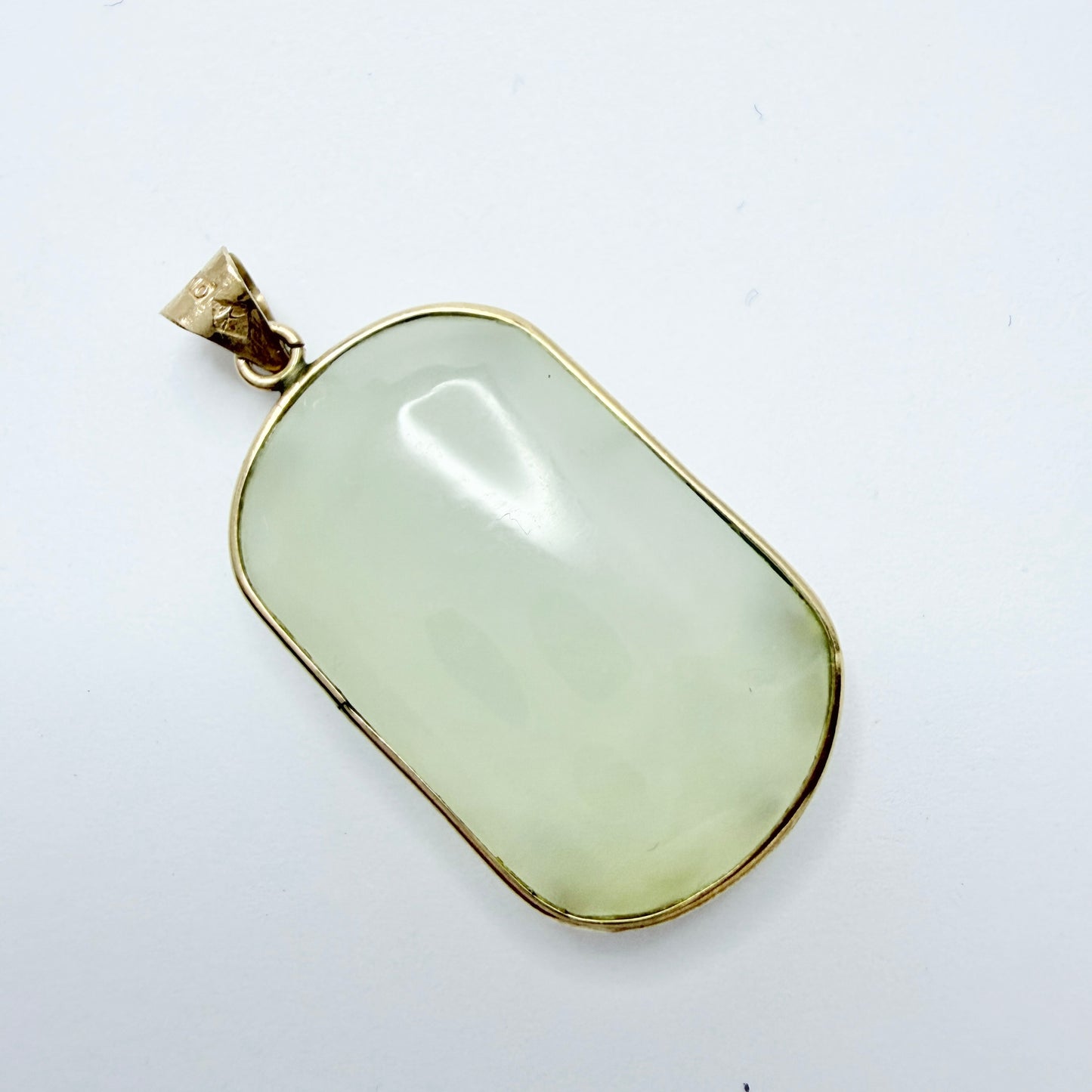 Vintage 10k Gold Jade Pendant.