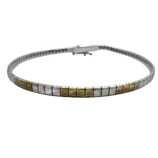 Vicenza, Italy. Vintage Stering Silver Two-tone Bracelet.