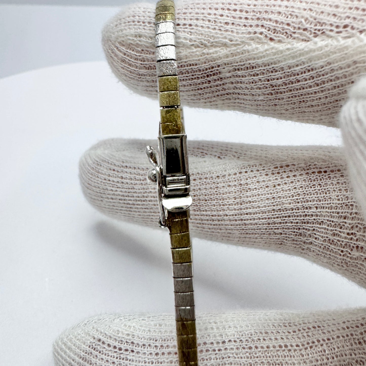 Vicenza, Italy. Vintage Stering Silver Two-tone Bracelet.