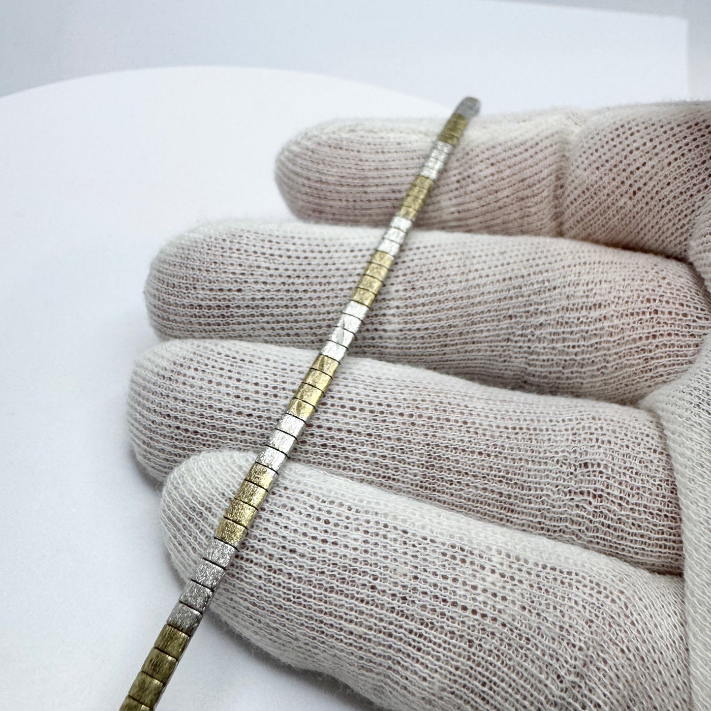 Vicenza, Italy. Vintage Stering Silver Two-tone Bracelet.