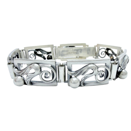 G Dahlgren, Sweden year 1950. Vintage Mid-century Sterling Silver Bracelet.