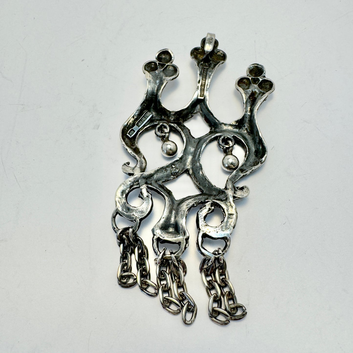 Valo-Koro, Finland 1973. Large Vintage Sterling Silver Pendant.