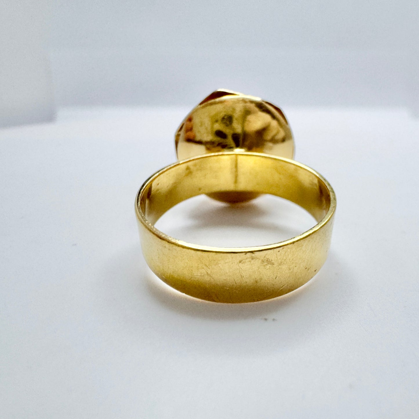 Sweden 1975. Vintage 18k Gold Rock Crystal Cocktail Ring. 6 gram