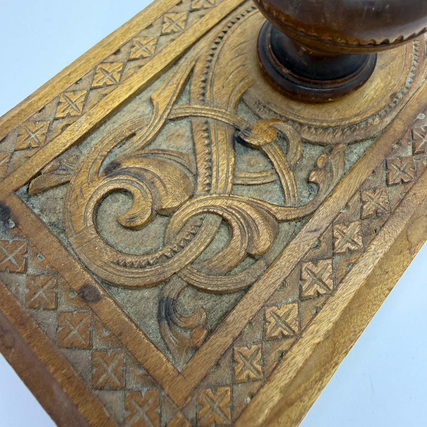 Antique Norwegian Wood Rocker Ink Blotter