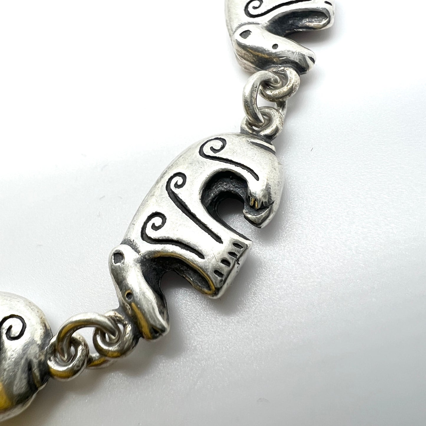 Kalevala Koru, Finland. Vintage Sterling Silver Bear Bracelet.