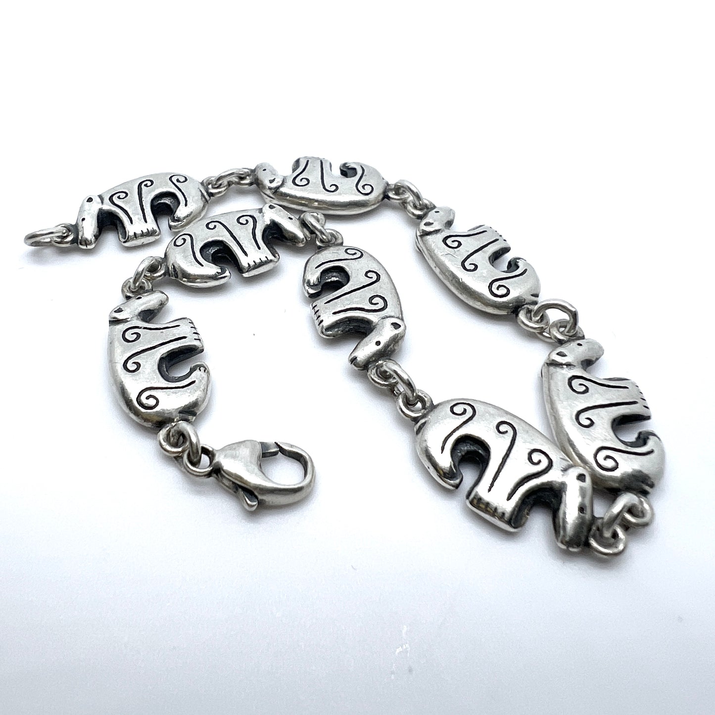 Kalevala Koru, Finland. Vintage Sterling Silver Bear Bracelet.