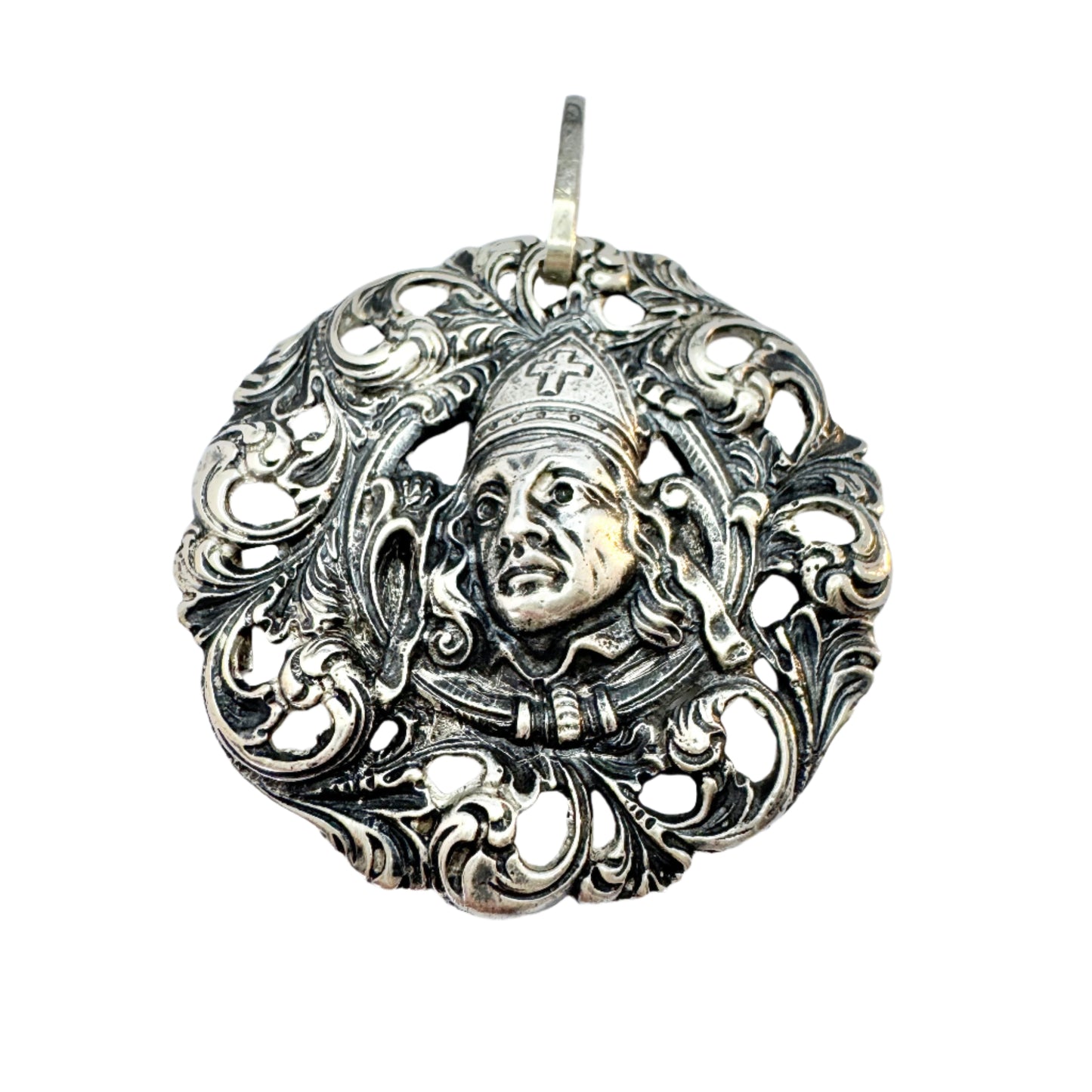 Ole Aas, Trondhjem Norway. Antique ca 1890 Solid Silver Pendant.