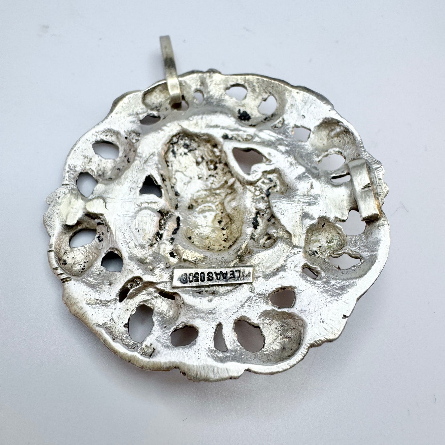 Ole Aas, Trondhjem Norway. Antique ca 1890 Solid Silver Pendant.