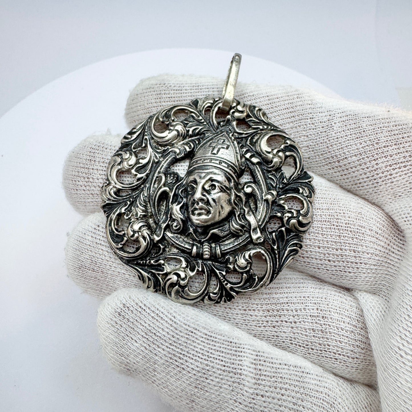 Ole Aas, Trondhjem Norway. Antique ca 1890 Solid Silver Pendant.