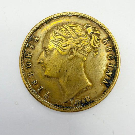 Antique year 1846. Victorian "Keep your Temper" Whist Game Token.