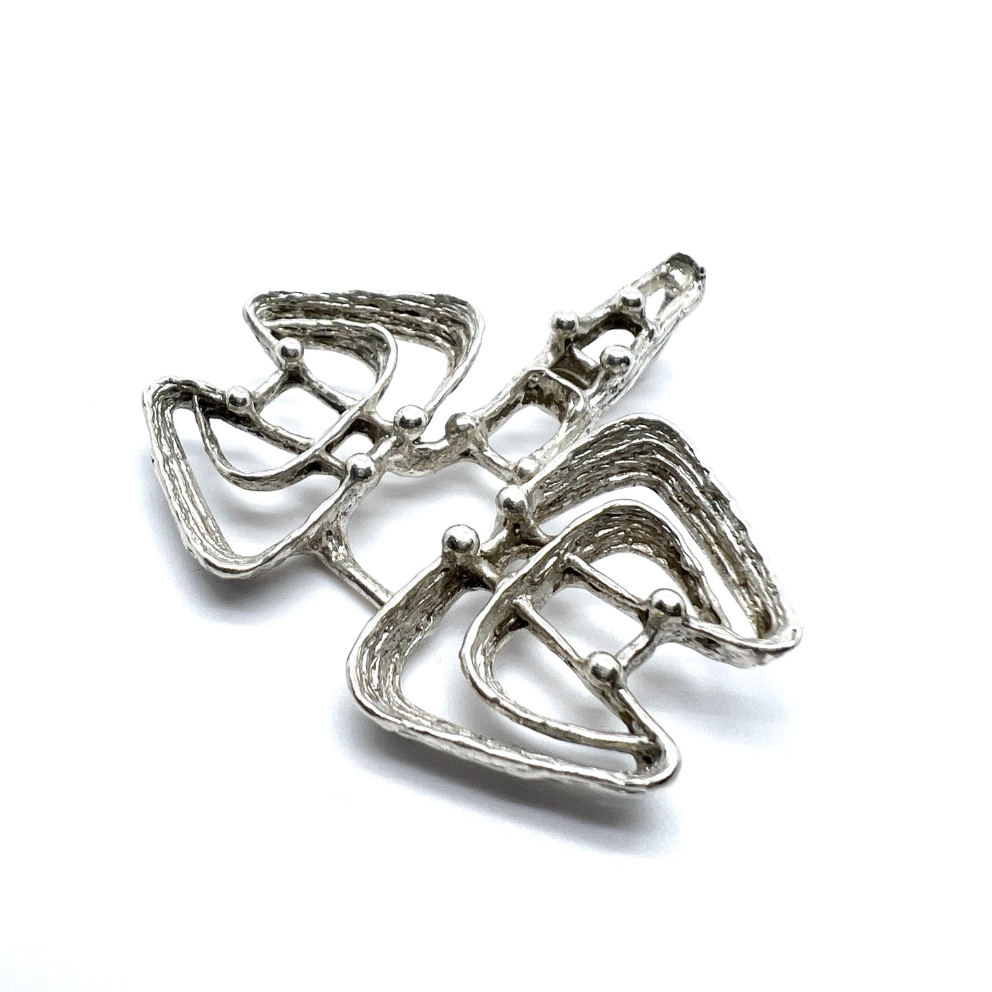 Else and Paul, Norway 1960s Vintage Sterling Silver Brooch Pendant.