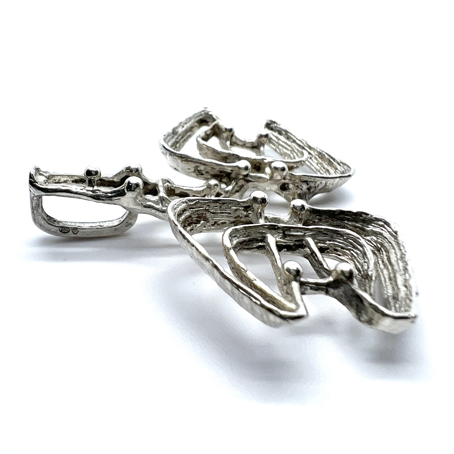 Else and Paul, Norway 1960s Vintage Sterling Silver Brooch Pendant.