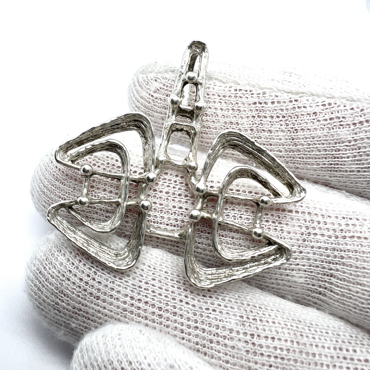 Else and Paul, Norway 1960s Vintage Sterling Silver Brooch Pendant.