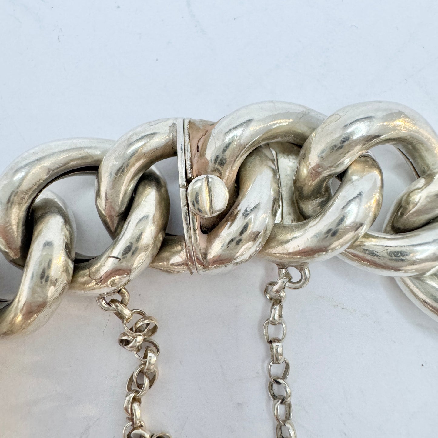 Sweden 1903. Antique Bold Vintage 830 Silver Bracelet.