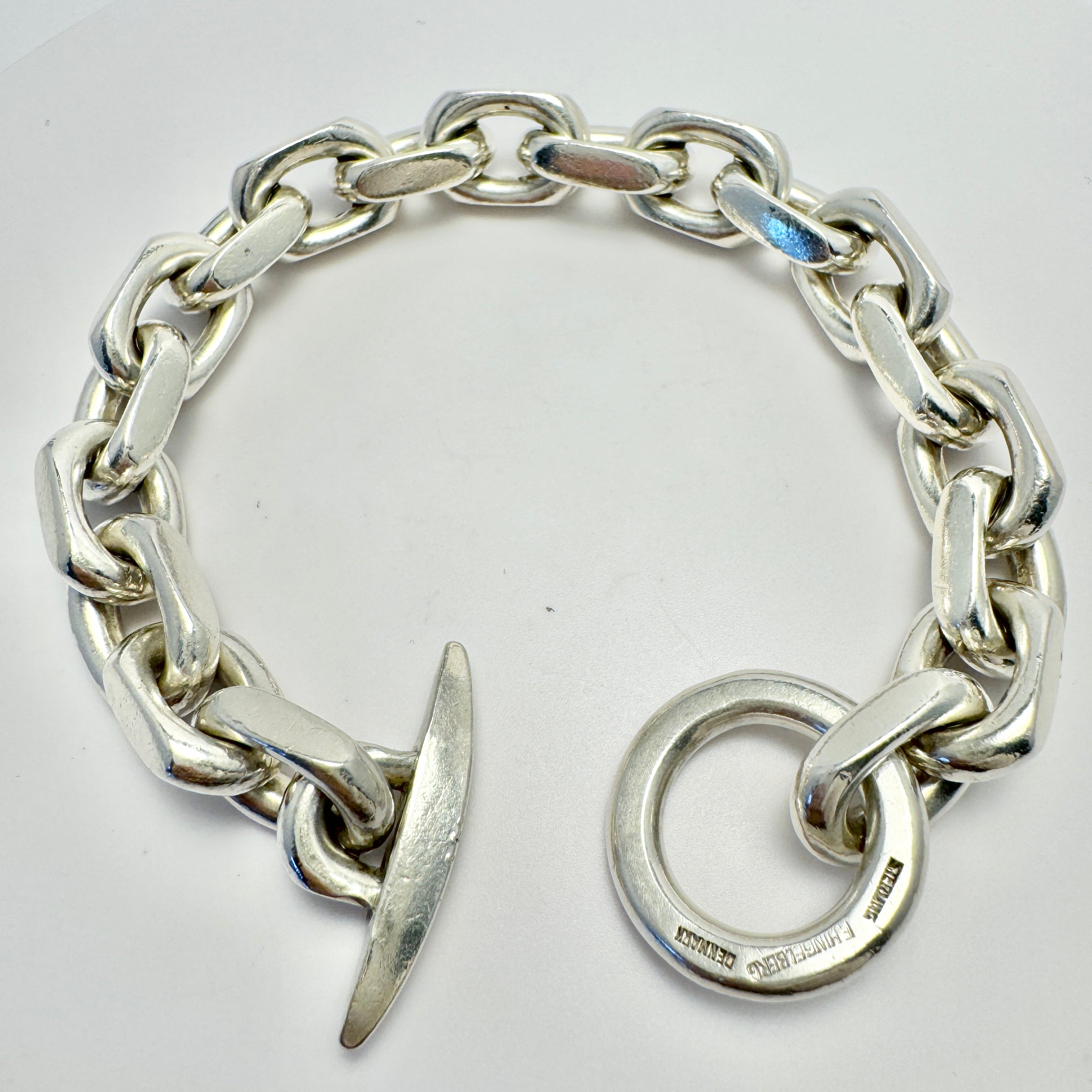 Vtg 1950s Danish Denmark Modernist Frantz Hingelberg 800 good Silver Bracelet