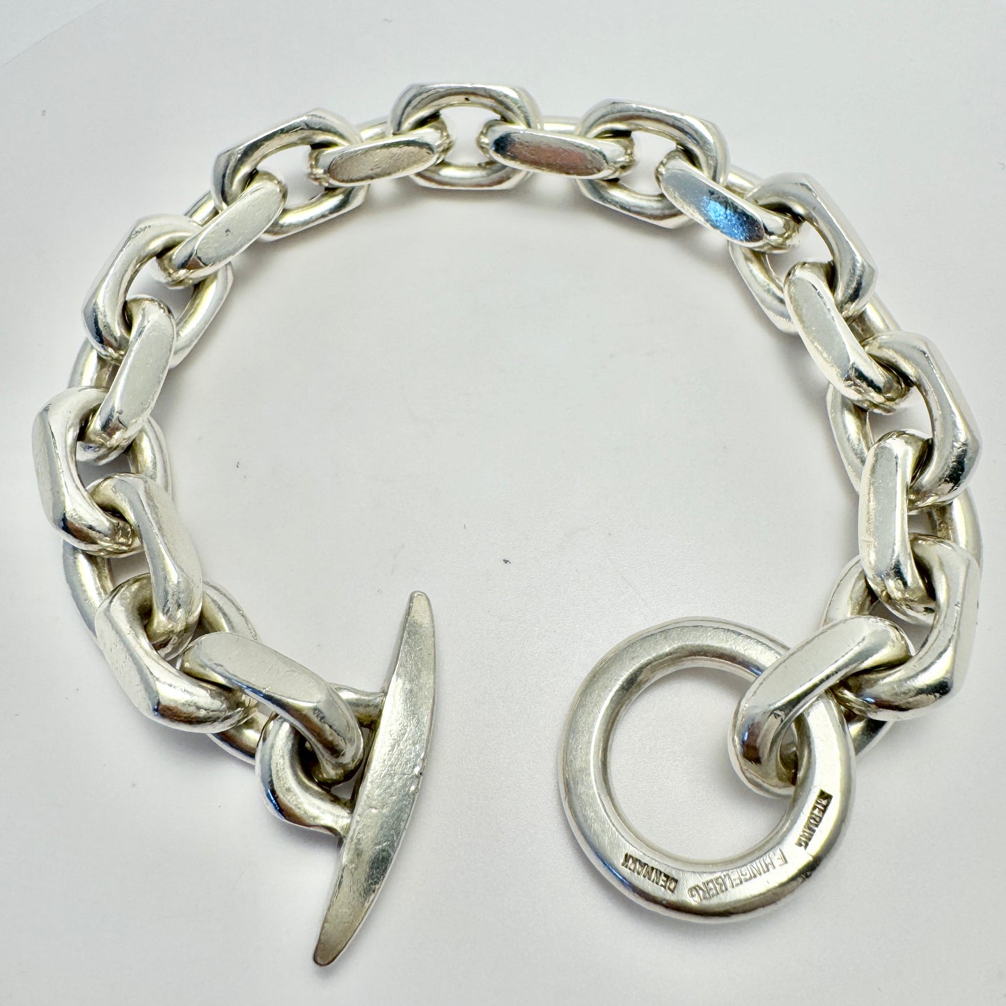 Frantz Hingelberg, Denmark c 1960s. Chunky Vintage Sterling Silver Bracelet.