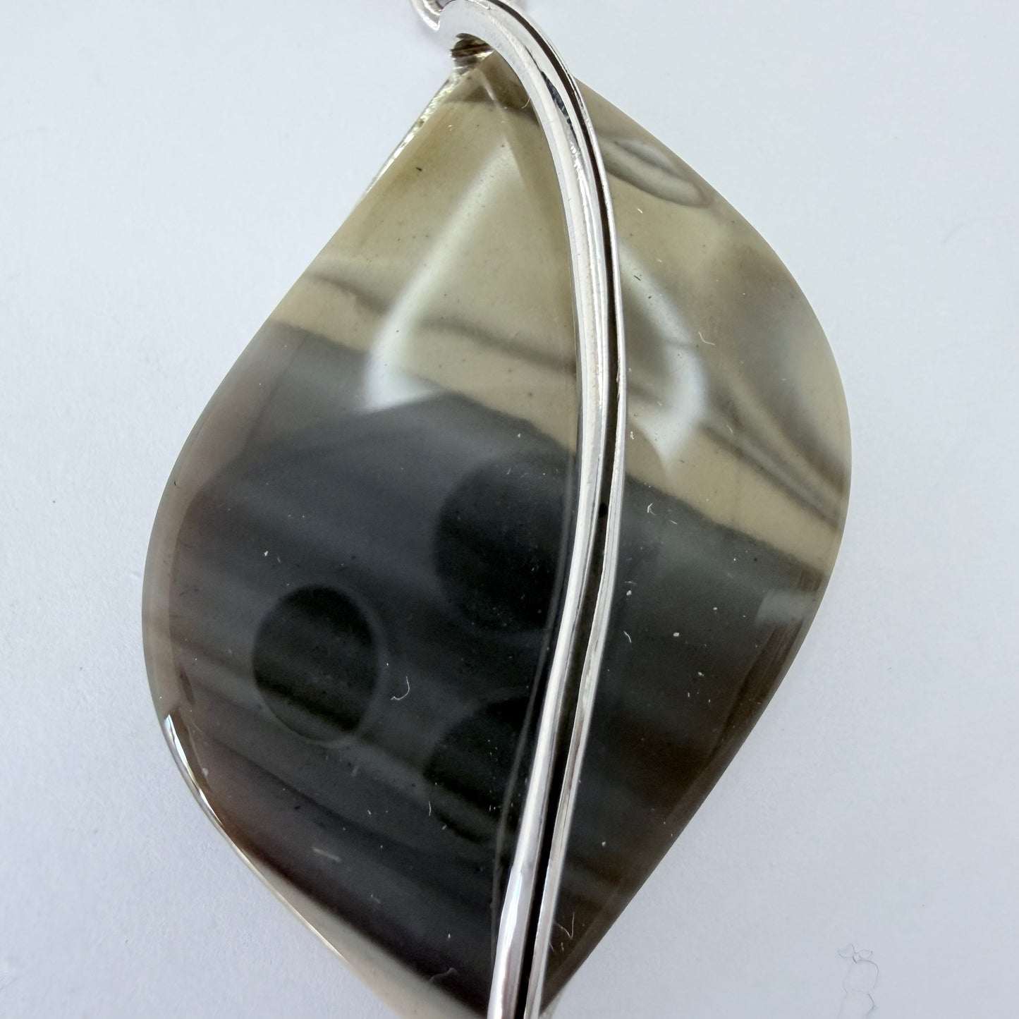Warzaw, Poland. Vintage Sterling Silver Agate Pendant.