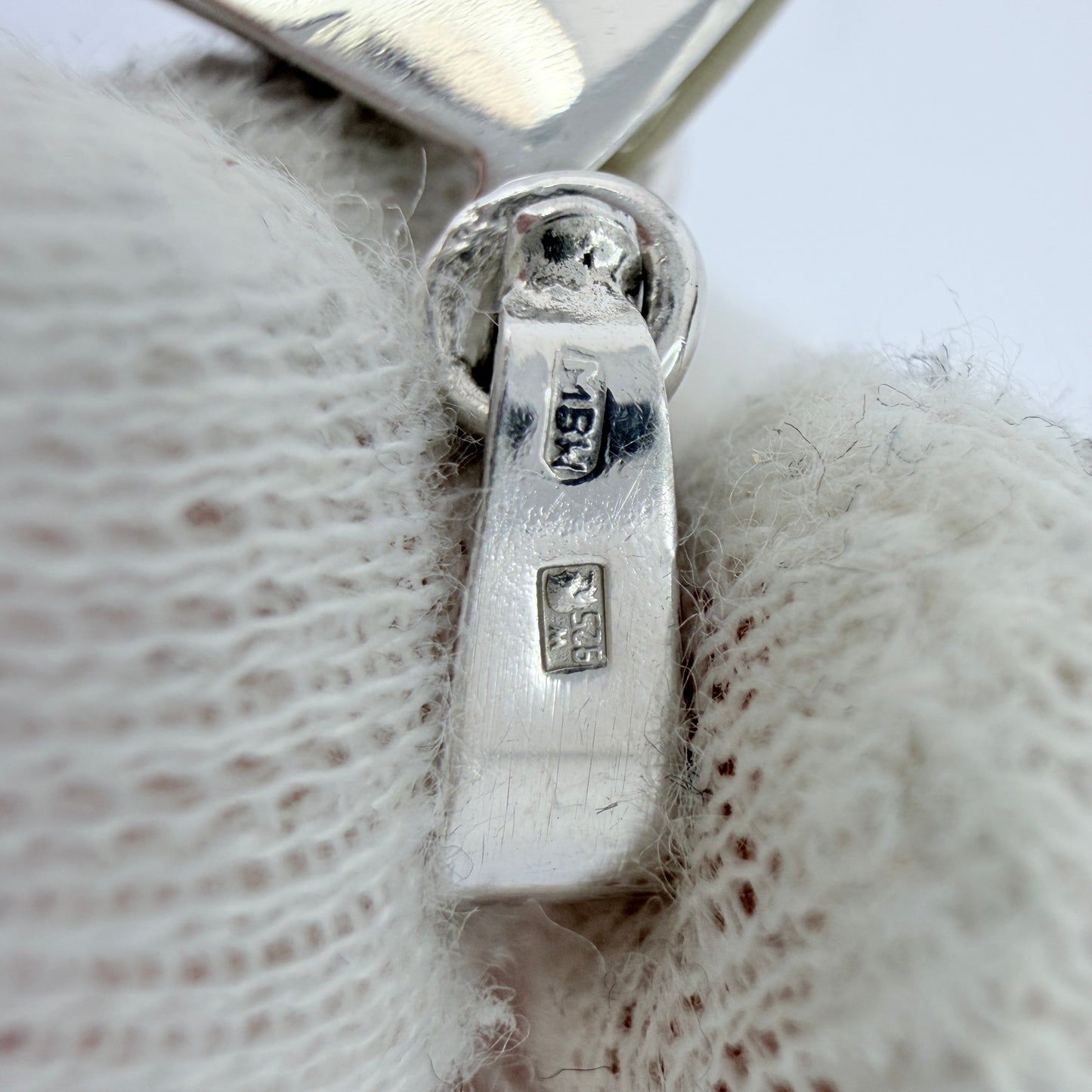 Warzaw, Poland. Vintage Sterling Silver Agate Pendant.