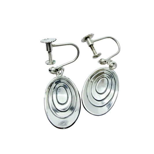 Alton, Sweden 1955. Vintage mid-century Sterling Silver Earrings.