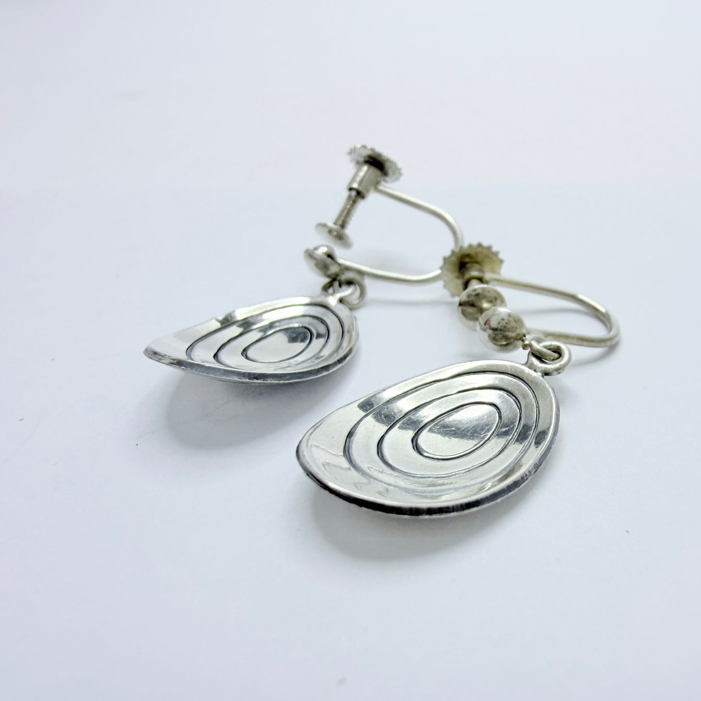 Alton, Sweden 1955. Vintage mid-century Sterling Silver Earrings.