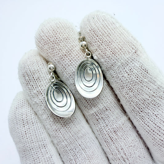 Alton, Sweden 1955. Vintage mid-century Sterling Silver Earrings.