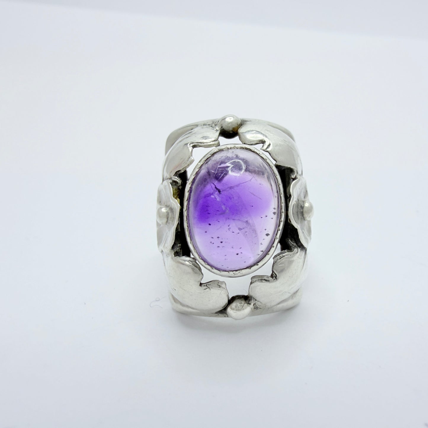 GUSSI, Sweden 1954. Vintage Sterling Silver Amethyst Rig.