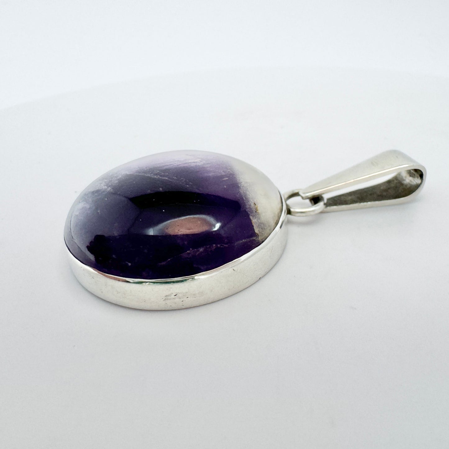 Gert Thysell for GUSSI, Sweden 1968. Vintage Sterling Silver Amethyst Pendant. Signed.