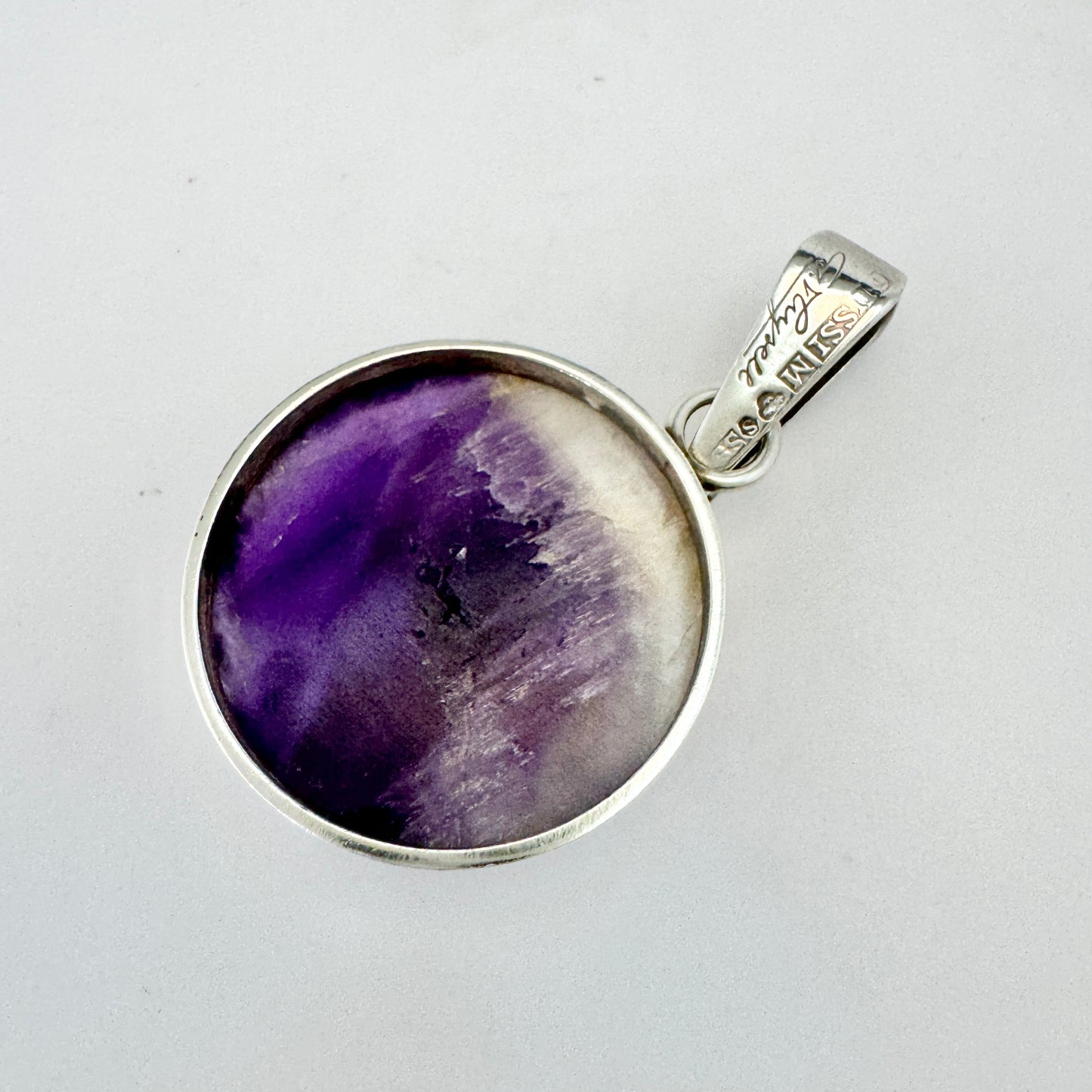 Gert Thysell for GUSSI, Sweden 1968. Vintage Sterling Silver Amethyst Pendant. Signed.