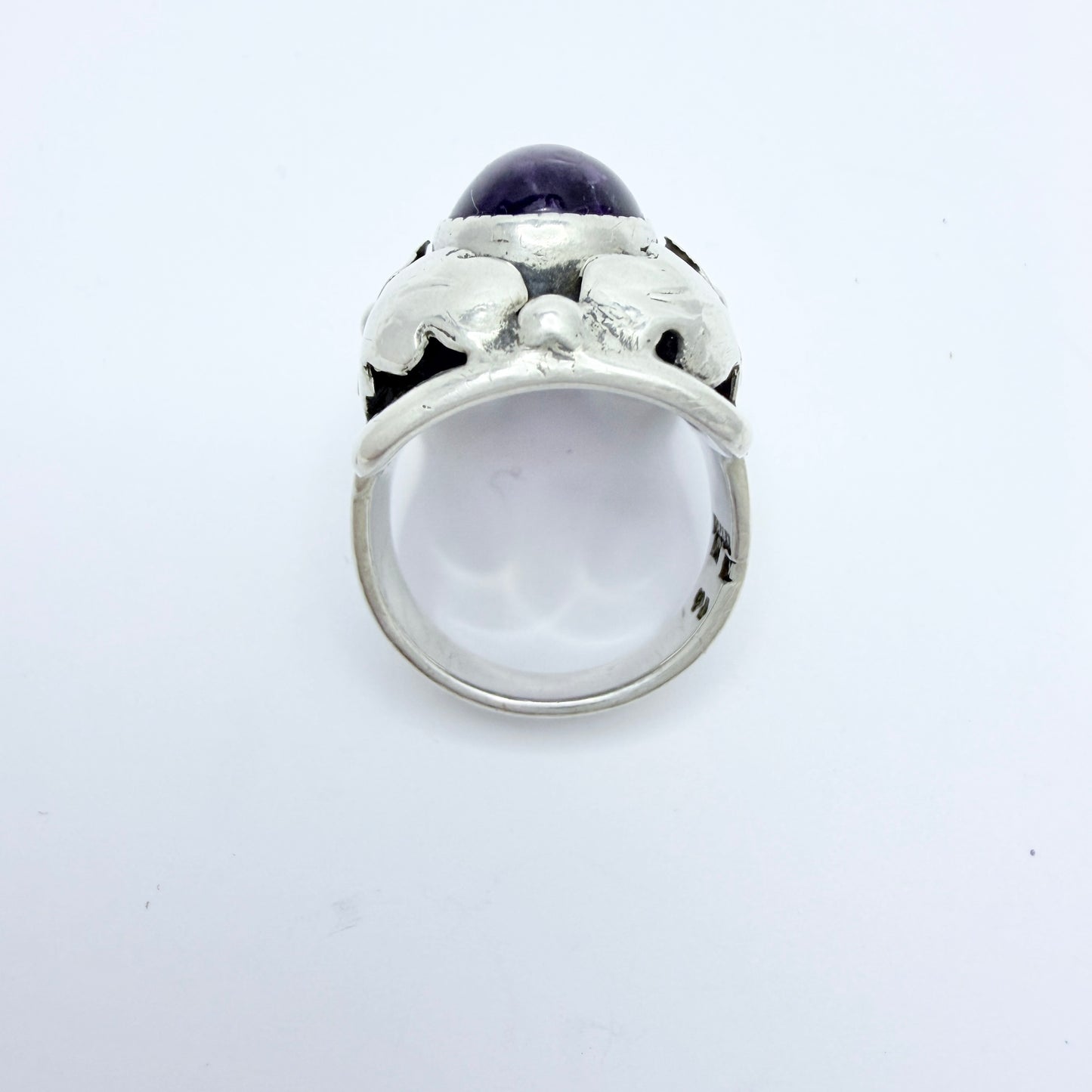 GUSSI, Sweden 1954. Vintage Sterling Silver Amethyst Rig.