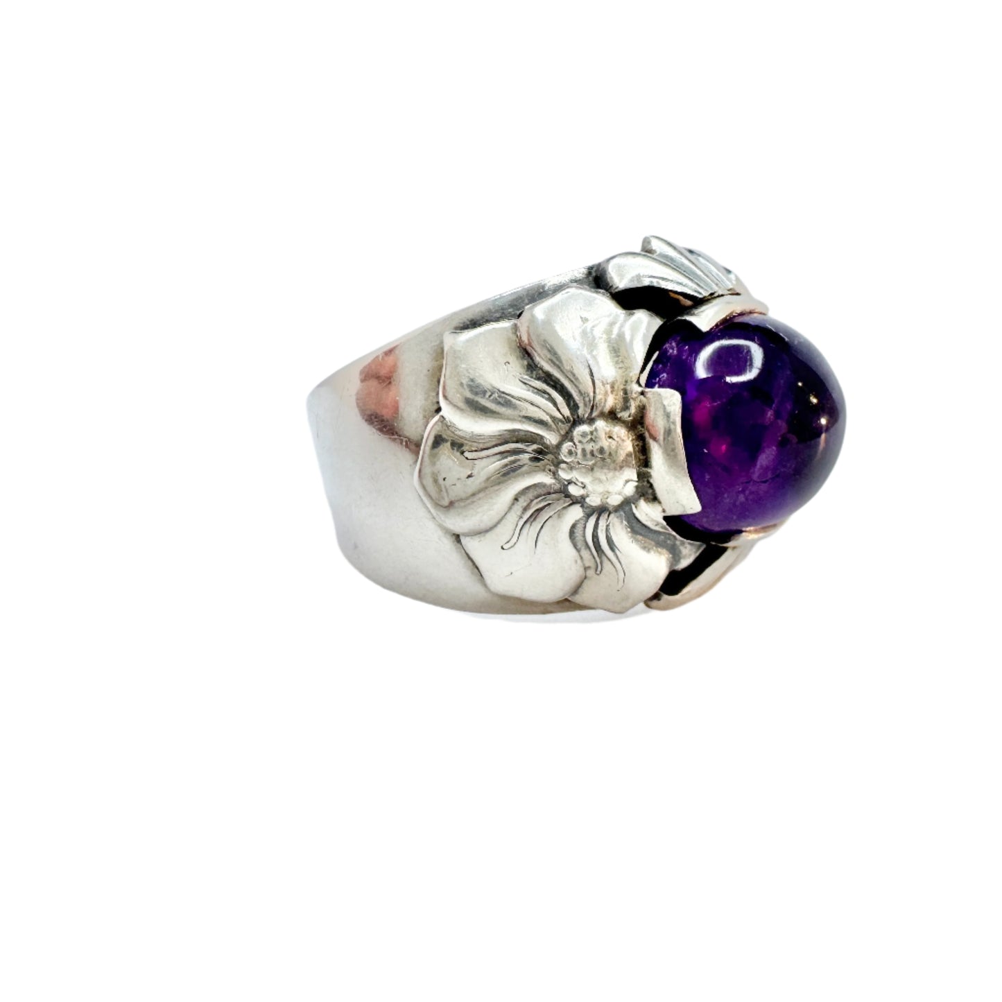 Martin Elmblad, Sweden 1953. Vintage Sterling Silver Amethyst Ring.