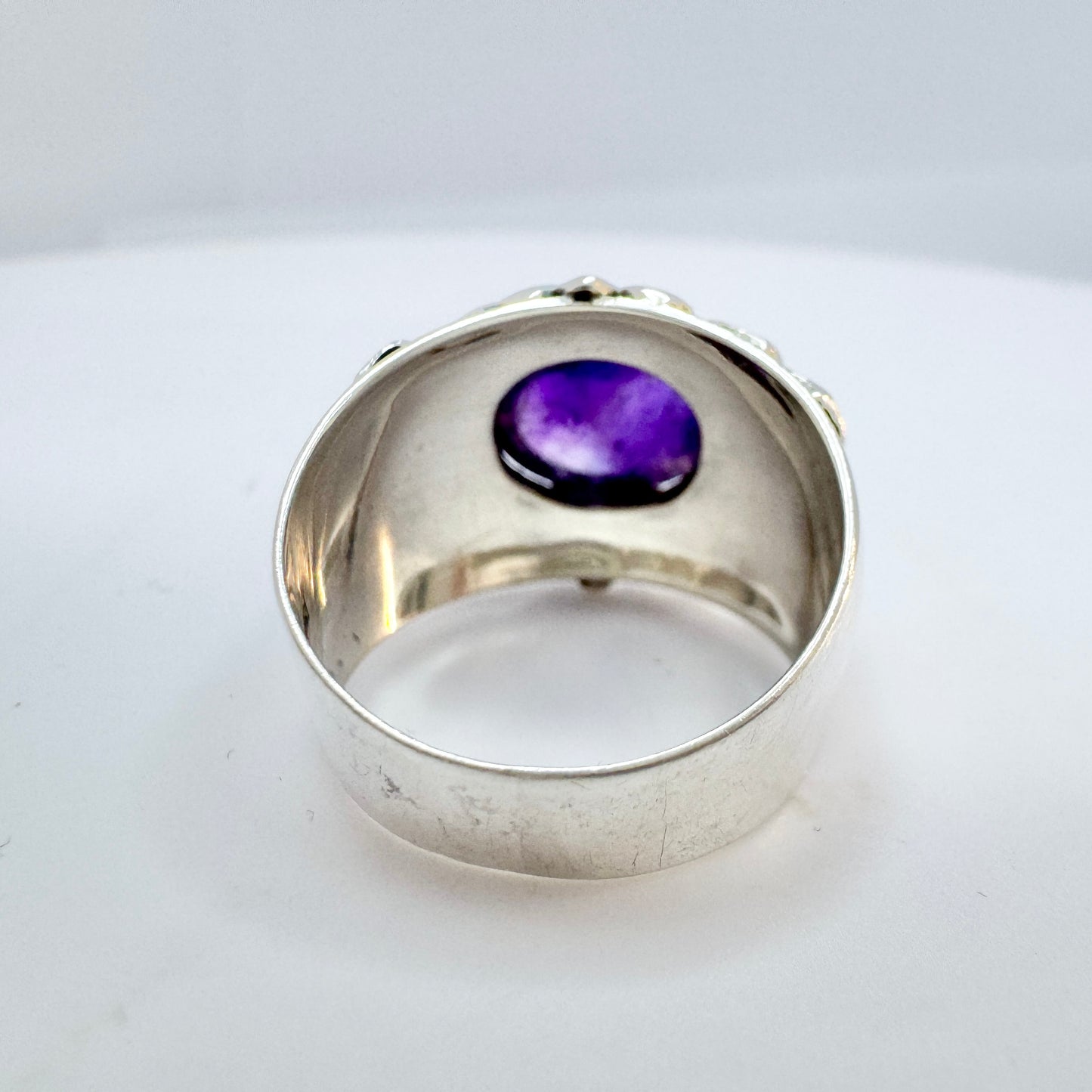 Martin Elmblad, Sweden 1953. Vintage Sterling Silver Amethyst Ring.