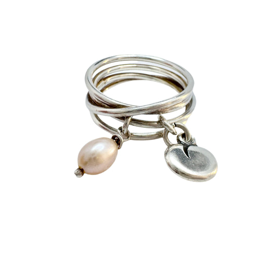 Kalevala Koru, Finland. Vintage Sterling Silver Charm Ring.